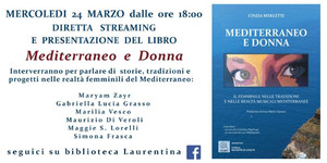 Locandina presentazione libro "Mediterraneo e donna" in streaming